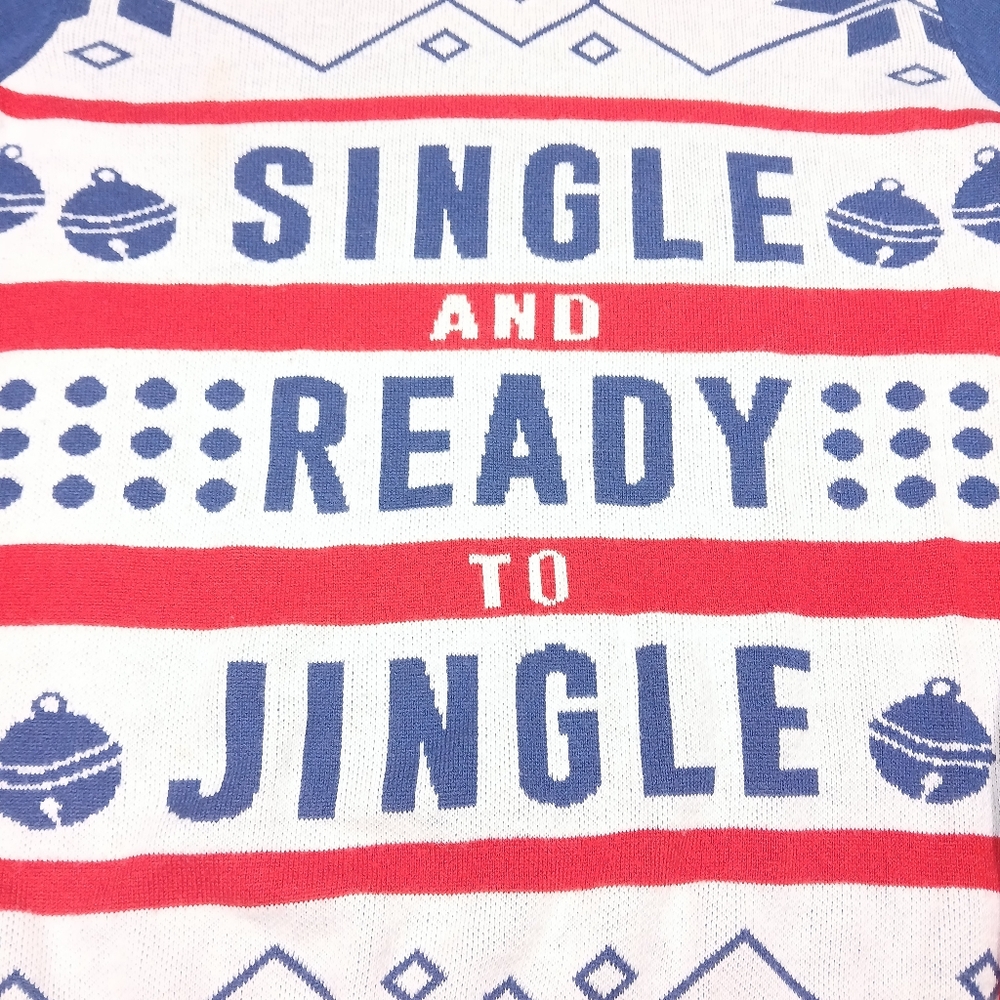 Unisex Sm Adult Single Ready to Jingle Christmas Sweater Knit Holiday Pull Over